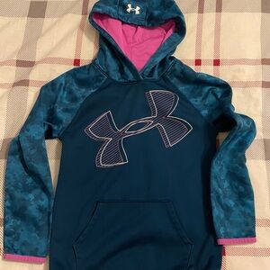 Under Armour Kids' Teal and Pink Hoodie